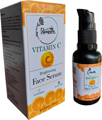 ROOPANS Vitamin C Face Serum with Hyaluronic Acid and Niacinamide For Clear Skin and Pigmentation Reduction Buy 1 Get1 free(30 ml)