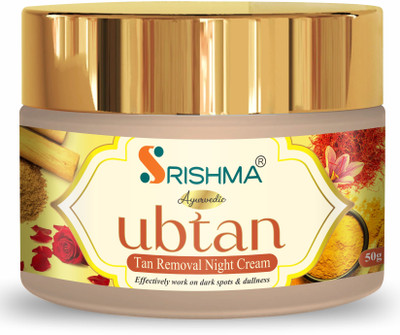 Srishma Ubtan Night Cream, 50 g | Brightening Nourishing Hydrating Face Moisturizer For All Skin Types(50 g)
