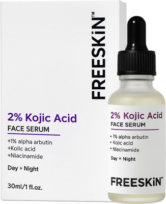 Free Skin 2% Kojic Acid Face Serum with Alpha Arbutin & Niacinamide | Deep Penetration Formula | Fades Dark Spots & Pigmentation | Brightens & Evens Skin Tone(30 ml)