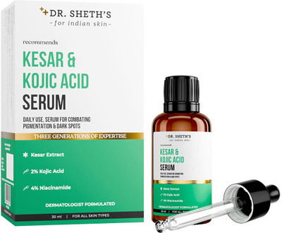 Dr. Sheth’s Kesar & Kojic Acid Face Serum Fights Pigmentation Reduces Dark Spots(30 ml)