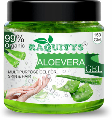 RAQUITYS Aloe Vera Gel For Skin Acne, Scars, Dark spots Face & Hair Care 150gm(150 g)
