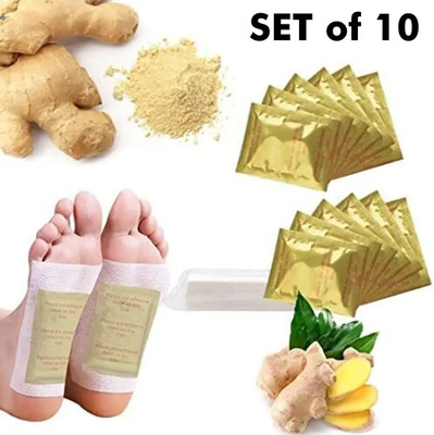 INDIANA HUDA Kinoki Detox Foot Pads – Ginger Salt Patches 10pcs for Body Recovery(100 g)