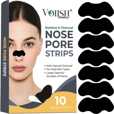 VOIISH Charcoal Blackhead Remover Nose Strips Deep Cleansing Pore Strips(10 Strip)(20 g)