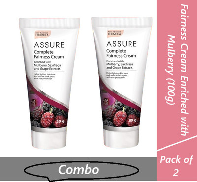 ASSURE Complete Fariness Cream Enriched with Mulberry,Saxifraga & Grape Extracts Pack of 2(100 g)
