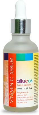 ALLUCOS Vitamin C Serum – Reduces Dark Spots, Fine Lines | Glow Skin & Brightening | Reduces Pore & Fine Lines | Formula with Hydrates(50 ml)