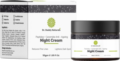 Dr. Daddy Naturals Peptides + Ceramide Anti Ageing Night Cream For Reduce Fine Lines & Lightens Dark Spots | For Women & Men | 1.69 FL OZ(50 g)