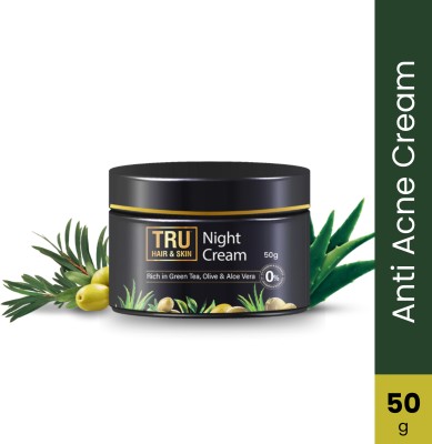 TRU HAIR & SKIN Niacinamide Night Cream | Anti-Acne, Dark Spot Care & Glowing Skin Brightener(50 g)