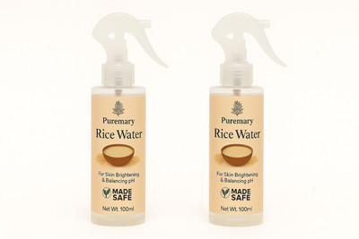Puremary Rice Water Spray for Skin Brightening & pH Balancing – Natural Face & Body Mist {Pack Of 2](100 ml)