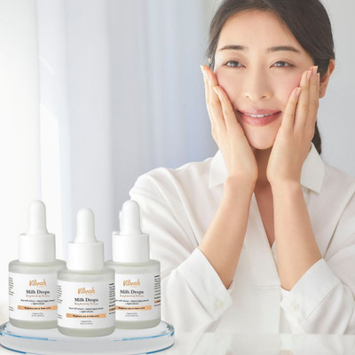 Hegza Vilvah Milk Drop Skin Brightening & Glow Serum – Vitamin-Enriched Hydrating Formula for Radiant Skin (Pack of 3)(90 ml)