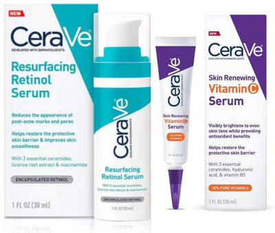 CeraVe resurfacing retinol serum 30 ml + 30 ml vitamin c serum(60 ml)
