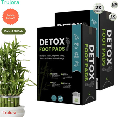 Trulora Heal Sutra Bamboo Vinegar Detox Foot Pads for Skin Vitality & Evening Calm, 20 Pads(200 g)