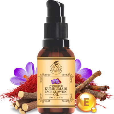 Skiura Kumkumadi Face Glowing Oil (Kumkuma, Chandan, Vitamin E Oil, Haridra, Indian Madder, Kamala, Yastimadhu, Usira, Ksheera, Kumari, Sesame Oil)(30 ml)
