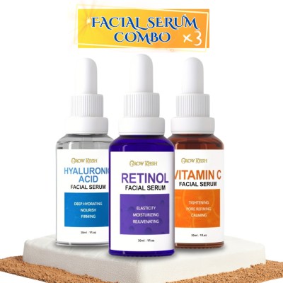 Growkesh Vitamin C Serum | Hyaluronic Skin Brightening Serum |Retinol Dark Spots Serum(90 g)