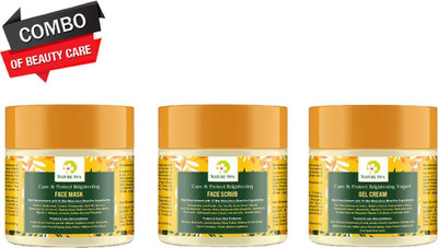 Naturespa CARE & PROTECT BRIGHTNING FACE SCRUB, FACE MASK & GEL CREAM COMBO(300 g)