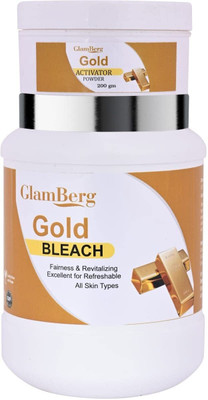 Glamberg Gold Bleach Cream(800ml)for Dead Skin and Blackheads Activator Powder(200gm)(1000 g)