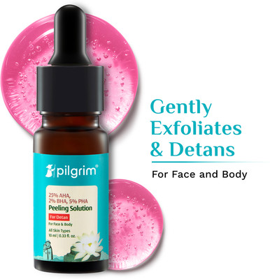 Pilgrim 25% AHA + 2% BHA + 5% PHA Peeling Solution Face Serum for Exfoliation|Detan(10 ml)