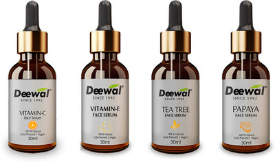 Deewal Deewal 4-in-1 Face Serum Combo – Vitamin C, E, Tea Tree & Papaya (30ml Each)(120 ml)