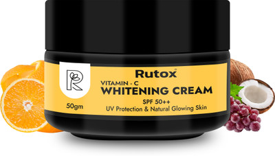 RUTOX Vitamin C Whitening Cream – Brighten, Even Tone, Anti-Aging | Boosts Collagen, Hydrates & Enhances Skin for Youthful Radiance(50 g)