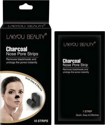Lakyou Beauty Charcoal Nose Pore strips | Removes blackheads and unclogs the pores instantly(10 g)