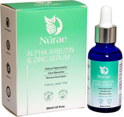 Nurae Alpha Arbutin and Zinc Serum for Pigmentation I Dark Spots I Blemishes I All Skin Types I Paraben Free(30 ml)
