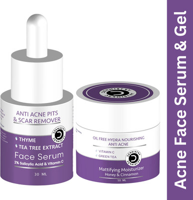 DERMISTRY Anti Acne Vitamin C Oil Free Pimple Remover Face Serum & Mattifying Moisturizer(80 ml)