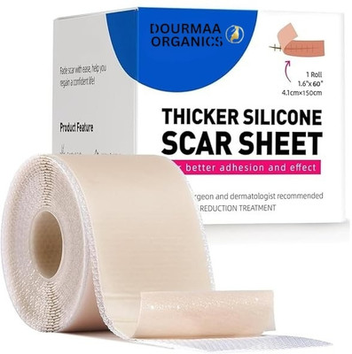 DOURMAA ORGANICS Silicone Scar Removal Sheet for Surgery, Burn, Acne & Stretch Marks(45 g)