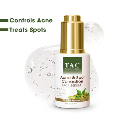 TAC - The Ayurveda Co. Eladi & Neem Acne Serum | Spot Correction | Fades Acne Marks | Oily Skin Care(30 ml)