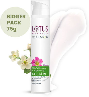 LOTUS HERBALS Whiteglow Skin Whitening & Brightening Gel Cream SPF 25 Pa +++(75 g)