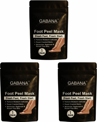 GABANA Foot Peeling Mask For Dead Skin Removal Natural Exfoliator Dry Dead Skin 3 Pairs(150 ml)