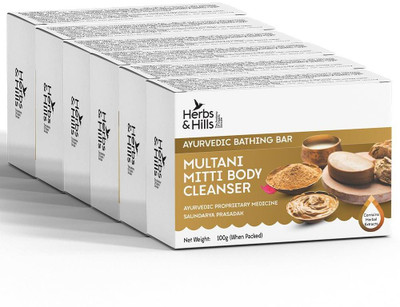 Herbs & hills Multani Mitti Body Cleanser - Pack of 6 -Each 100gm(600 g)