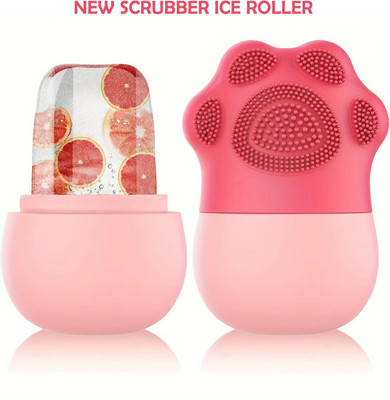 PANARO Ice Roller for Face Massage | Radiant Skin Face Roller | Ice Cube Roller with Scrubber | Cooling Face Roller for Men & Women | Refreshing Skin & Puffiness Relief Roller(50 g)