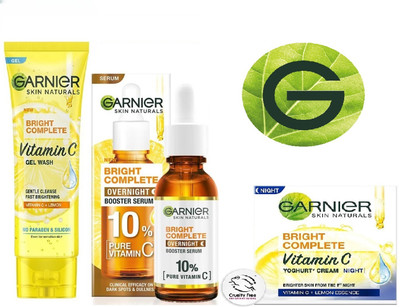 GARNIER Brightening and Anti-Aging Routine Evening Combo pack(3 Items in the set)