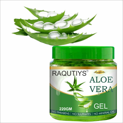 RAQUITYS 100% Pure Aloe Vera Gel (220gm) pack of 1(220 g)
