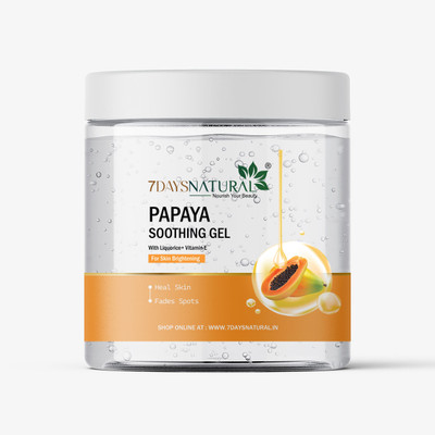 7days natural Papaya Gel with Vitamin E , For Intense Moisturisation Pigmentation Scar Dark spot Dark Circle Removal & Acne Tan Free Skin(200 ml)