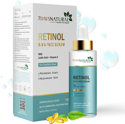 7days natural Retinol Face Serum 0.5% to reduce Aging and Fine Lines | Fragrance and Paraben free serum(30 ml)