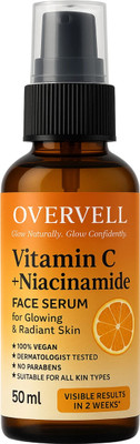 overvell Vitamin C + Niacinamide Face Serum for Glowing & Radiant Skin | 100% Vegan | No Parabens | Dermatologist Tested | Visible Results in 2 Weeks |(50 ml)