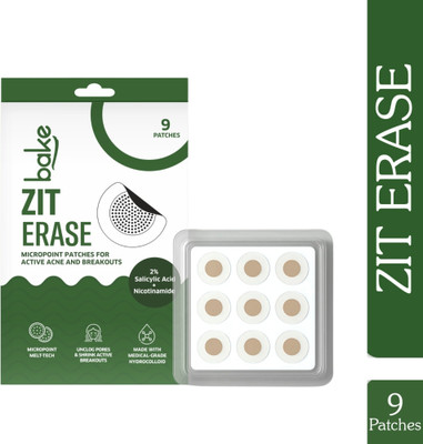 Bake Zit Erase Micro point Patches for Active Acne, Unclogs Pores & Reduces Acne - 9 Patches(30 g)