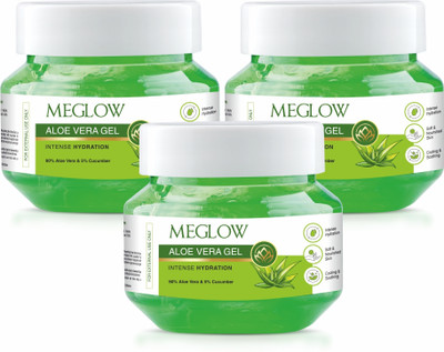 meglow Aloevera Gel with Cucumber for Hydrated, Moisturized, Bright & Glowing Skin(300 g)