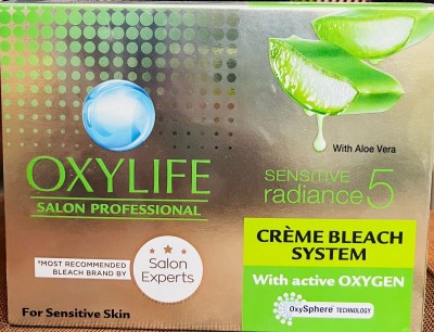 Oxylife Sensitive Radiance 5 Creme Bleach 310gm with Aloe Vera Active Oxygen for Sun Tan(310 g)