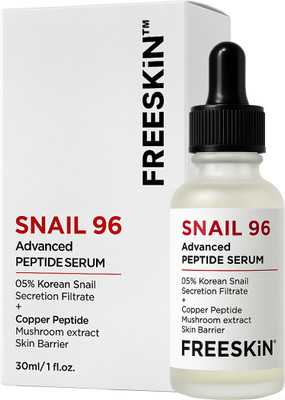 Free Skin 5% Snail 96 Advanced Peptide Face Serum with Korean Snail Secretion Filtrate, Copper Peptide & Mushroom Extract | Boosts Skin Repair, Restores Barrier & Reduces Signs of Aging(30 ml)