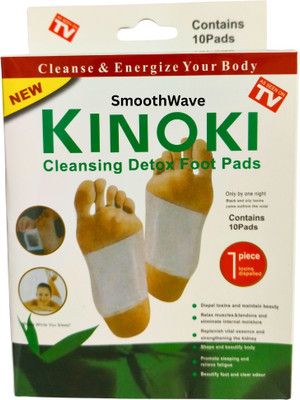 SmoothWave Cosmetics KINOKI Premium Quality Cleansing Detox White Foot Pads Foot Patch Pack of-1 (10 PADS)(100 g)