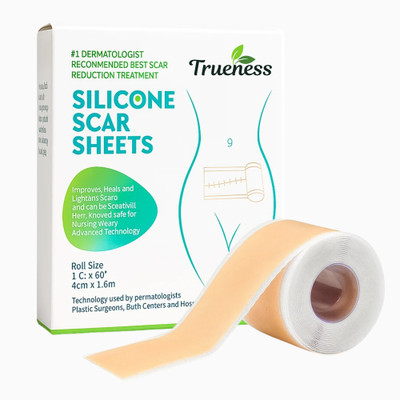 Trueness Silicone Patch Scar Care Sheet for Pragnent injures Crepe Bandage(4 cm)