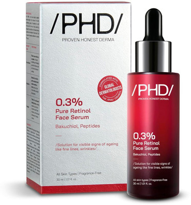 Proven Honest Derma /PHD/ 0.3% Pure Retinol Serum with Bakuchiol, Peptides & Hyaluronic Acid(30 ml)