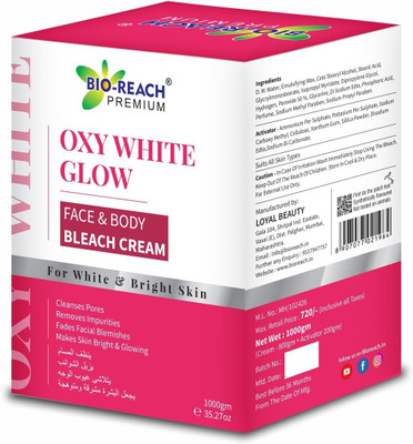 Bio Reach WHITE GLOW FACE & BODY BLEACH CREAM(1000 g)