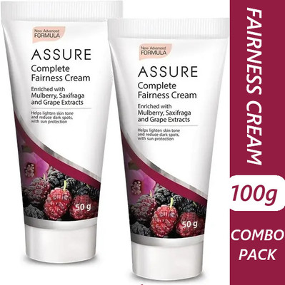 ASSURE COMPLETE FAIRNESS CREAM ENRICHED WITH MULBERRY, SAXIFRAGA AND GRAPE EXTRACTS COMBO(100 g)