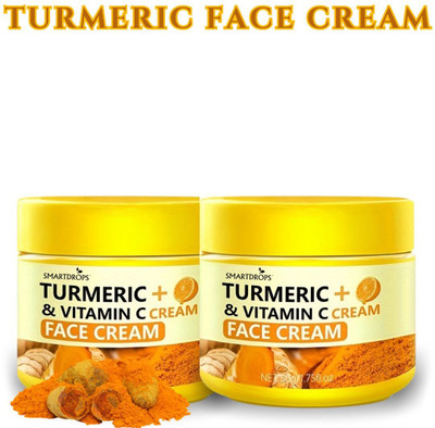 smartdrops Turmeric & Vitamin C Cream Face Cream Daily Moisturizer For Glowing Skin,Vitamin C Face Brightening Cream Pack of 2(100 g)