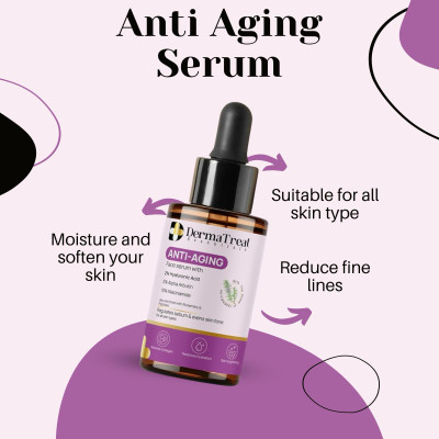 DermaTreat Essentials Anti-Aging Face Serum with Retinol & Hyaluronic Acid | Reduces Wrinkles & Fine Lines | 10ML(10 ml)