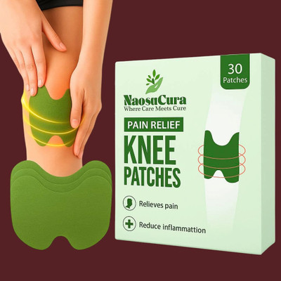 Naosucura Herbal Stick-On Knee Pads for Daily Pain, Aches and Discomfort – 30 Pc Pack Plaster & Patch(30 x 1 Patches)