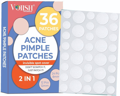 VOIISH Acne Pimple Patch 36 Units Hydrocolloid Waterproof Patches Absorbs Overnight(20 g)