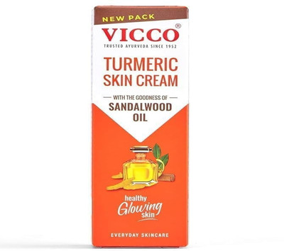VICCO Turmeric Skin Cream | 100% Natural Ayurvedic Relief with Turmeric & Sandalwood Oil for Glowing, Even-Toned Skin | Suitable for All Skin Types(70 g)